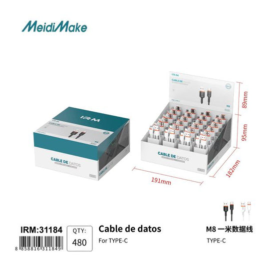 Cable de Datos USB Type-C 480 Unidades