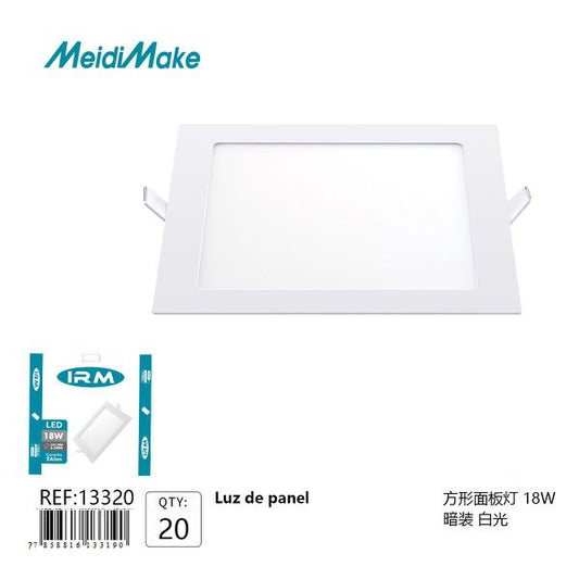 Panel Luz Cuadrado 18W Embutido Blanco Omnix