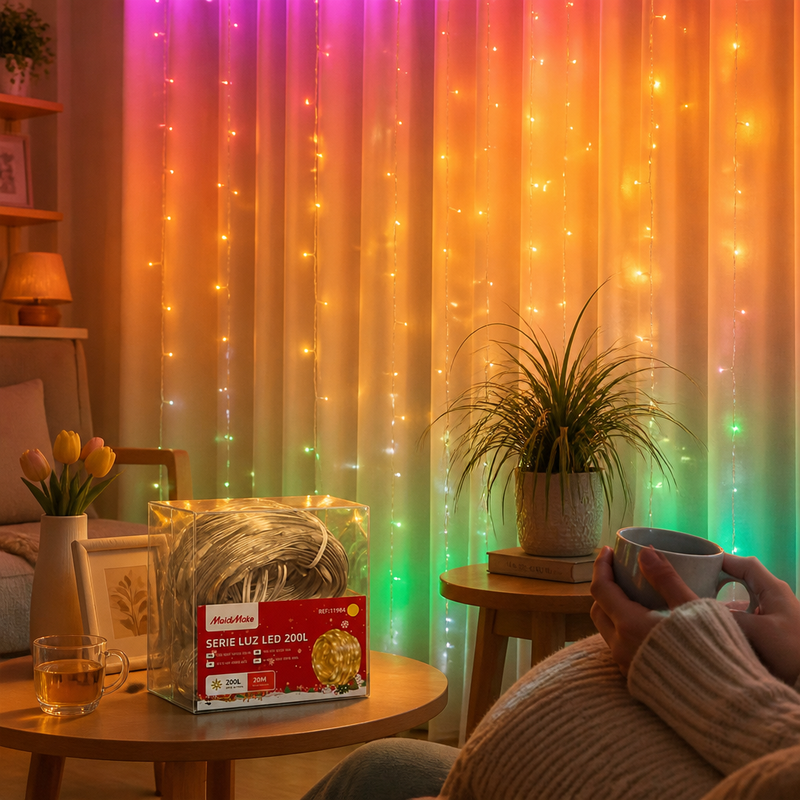 Luces Navideñas 20m 200 Led Blanco Cálido — lifestyle