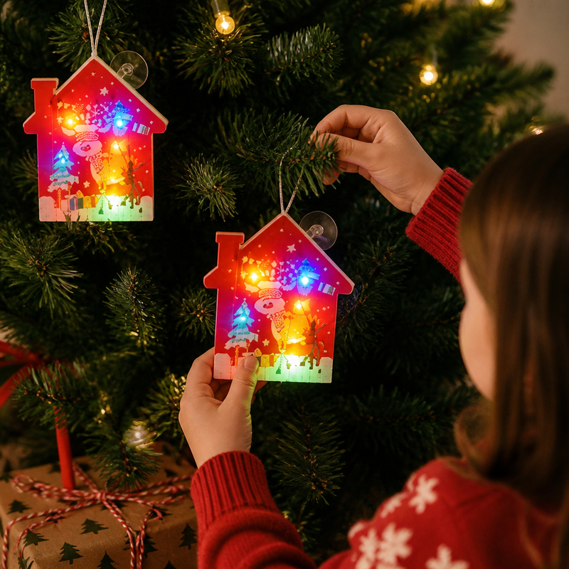 Luces Navideñas Casita con Ventosa — lifestyle