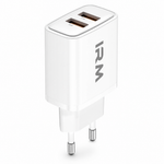 Cargador Dual USB con Cable V8 Incluido — fondo blanco