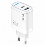 Cargador Rápido USB-C 25W con Puerto Dual — fondo blanco