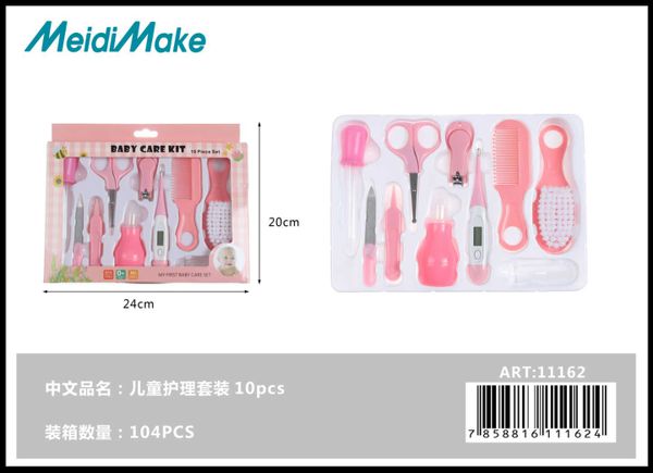 Set de Cuidado Personal Bebé 10 Piezas Rosa