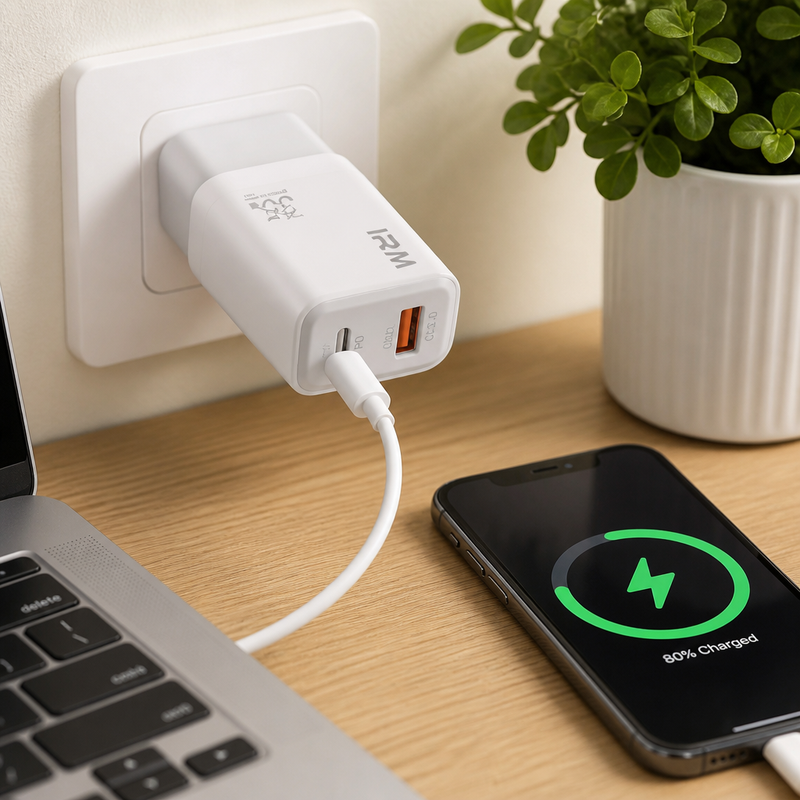 Cargador USB Dual 35W Tipo C — lifestyle