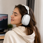 Audífono inalámbrico premium — lifestyle