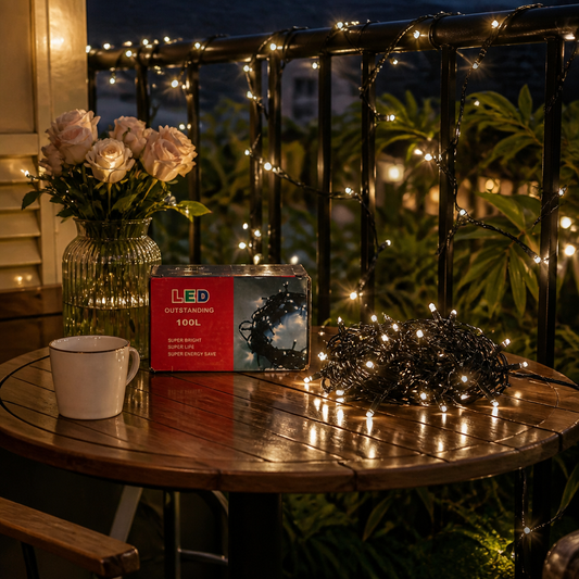 Guirnalda LED Blanca 10m 100 Luces — lifestyle