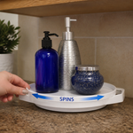 Estante Esquinero de Baño Blanco Circular — lifestyle