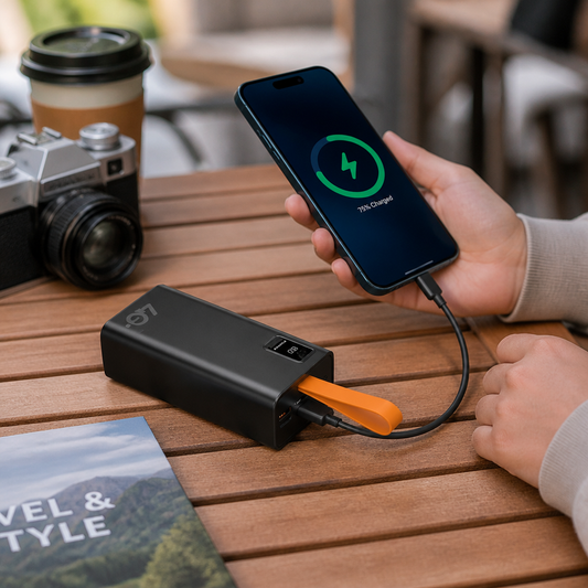 Powerbank Omnix 12000mAh Carga Rápida — lifestyle