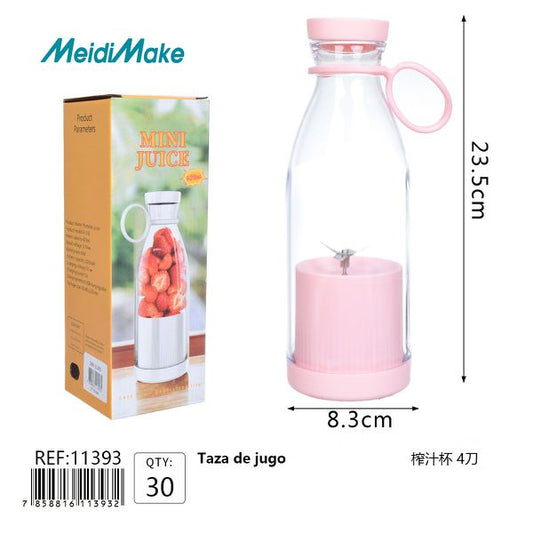 Taza Licuadora Portátil Recargable Rosa 470ml