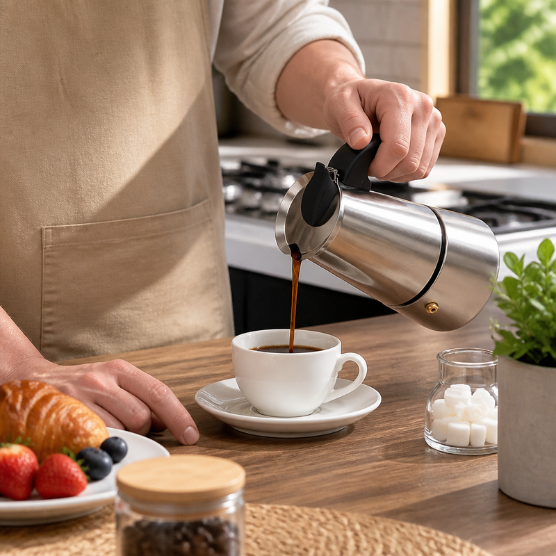 Cafetera Eléctrica Portátil 6 Tazas — lifestyle