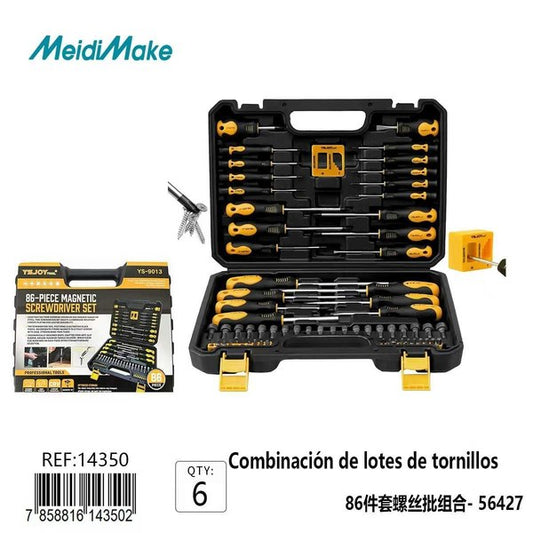 Kit De 86 Piezas De Destornilladores Y Tornillos