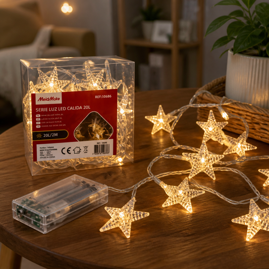 Luces Navideñas LED 20L Batería Luz Cálida — lifestyle