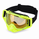 Gafas Motocross Lentes Amarillo Aerodinámico — fondo blanco