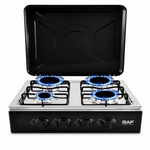 Cocina a gas de 4 quemadores — fondo blanco