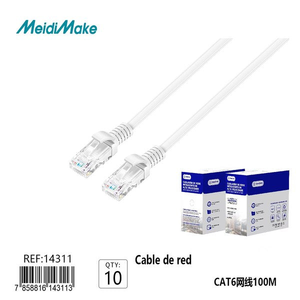 Cable De Red Cat6 100M Omnix