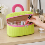 Estuche Organizador Maquillaje Rosa y Verde — lifestyle