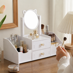 Espejo maquillaje orejas gato LED — lifestyle