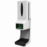 Dispensador Automático Jabón con Termómetro Infrarrojo — fondo blanco