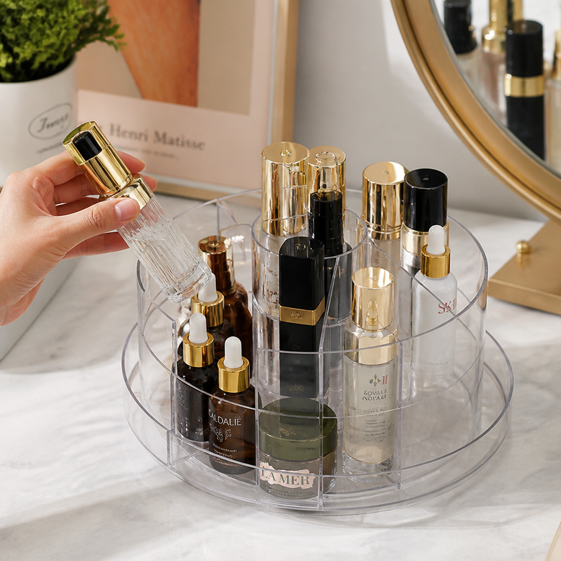 Organizador de Maquillaje Giratorio Doble — lifestyle