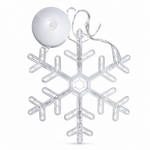 Luz navideña copo de nieve con ventosa — fondo blanco