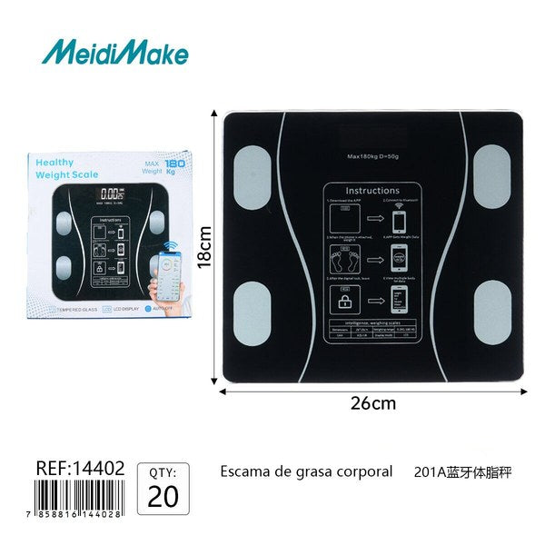 Balanza Inteligente Bluetooth Omnix - Medidor De Grasa Corporal