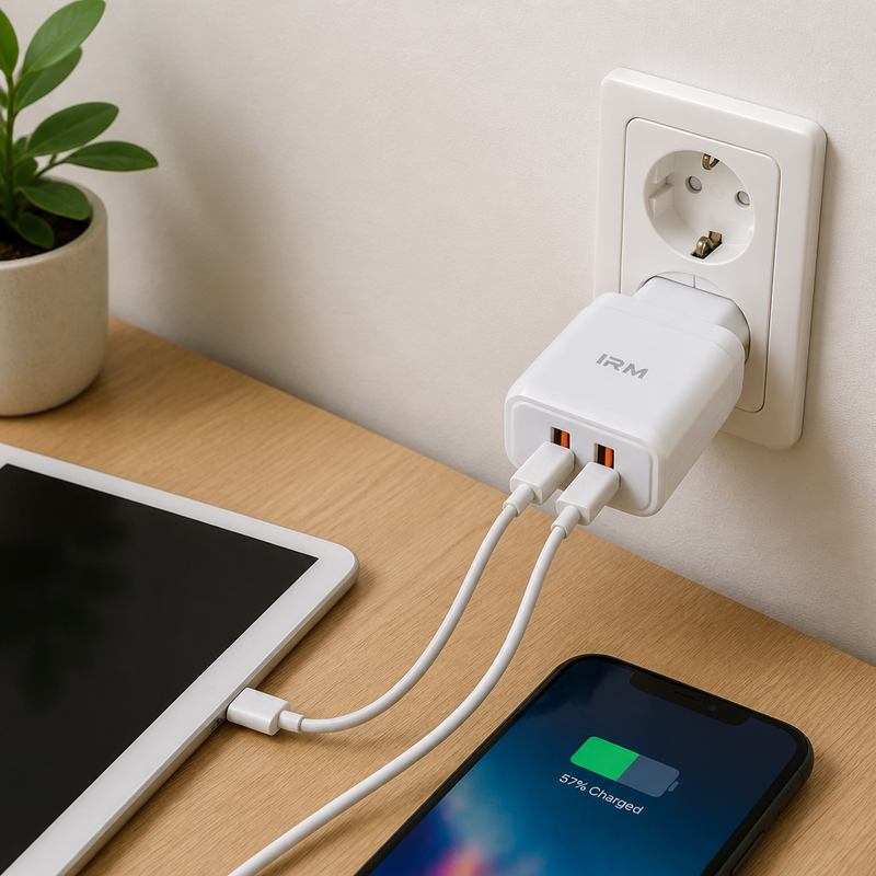 Cargador Dual USB 2A Omnix — lifestyle