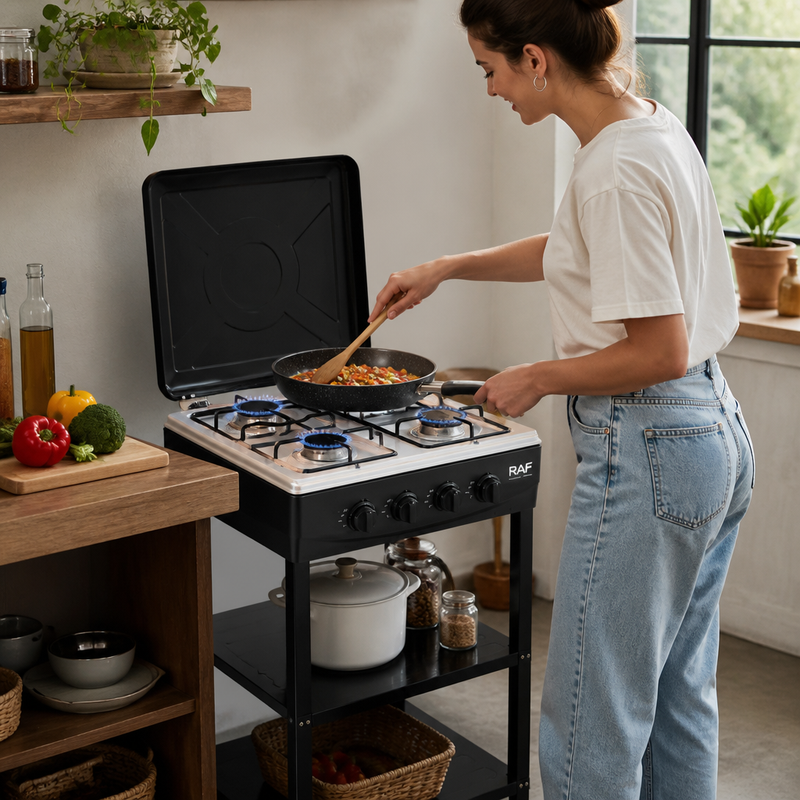 Cocina a Gas Omnix 4 Quemadores Acero Inoxidable — lifestyle
