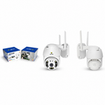 Cámara IP Domo Dual Antena Vigilancia HD — fondo blanco