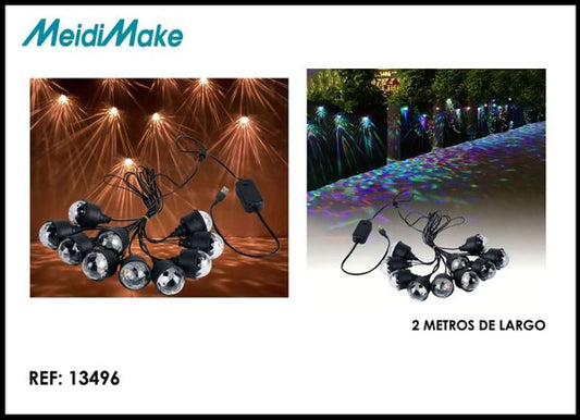 Guirnalda Luces Led 2 Metros 10 Focos