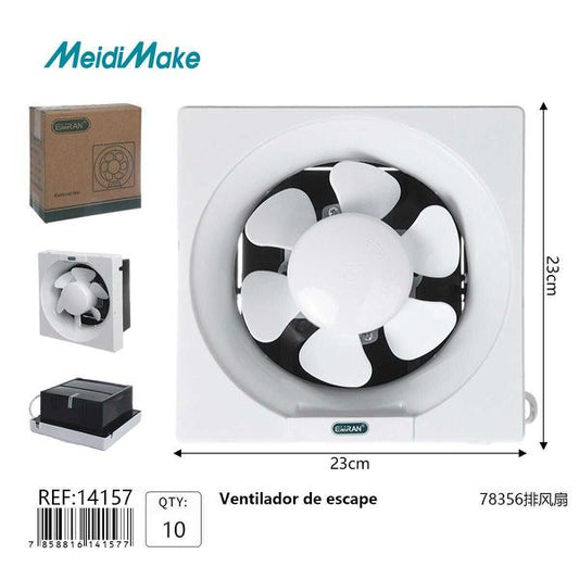 Ventilador de Escape Cuadrado 23cm Blanco