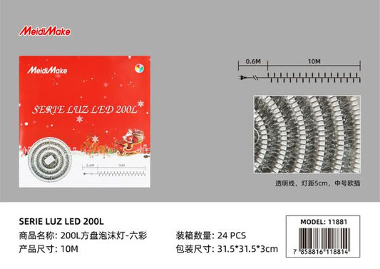 Luces LED Navideñas 200L Multicolor Redondas
