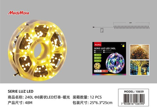 Luces Navideñas 240L Led Blanco Cálido Omnix
