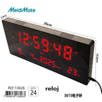 Reloj Digital LED de Pared 36cm con Temperatura