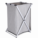 Cesto Organizador Ropa Plegable Gris — fondo blanco