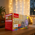 Luces cascada navideñas 180L 3M blanco cálido — lifestyle
