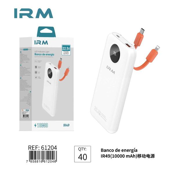 Banco de Energía 10000mAh con Cable USB-C
