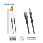 Cable USB-C a Auxiliar 3.5mm Dorado