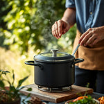 Estufa de Acero Negro 35cm Omnix — lifestyle